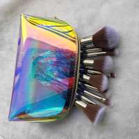 The Best New Arrival Private Label  Makeup Brushes 10Pieces Crystal Brush Set Diamond Hair Brush With Pvc Bag