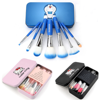 7Pcs Mini Professional cute Cosmetics Make Up Brushes Set Hello Kitty Makeup Brush Set